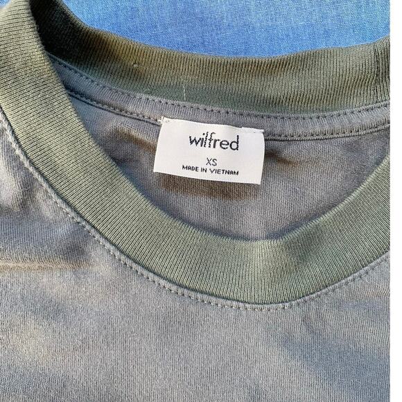 Aritzia Wilfred Piaf Elastic Gathered Crop Top - Gray/Green XS - Picture 10 of 12